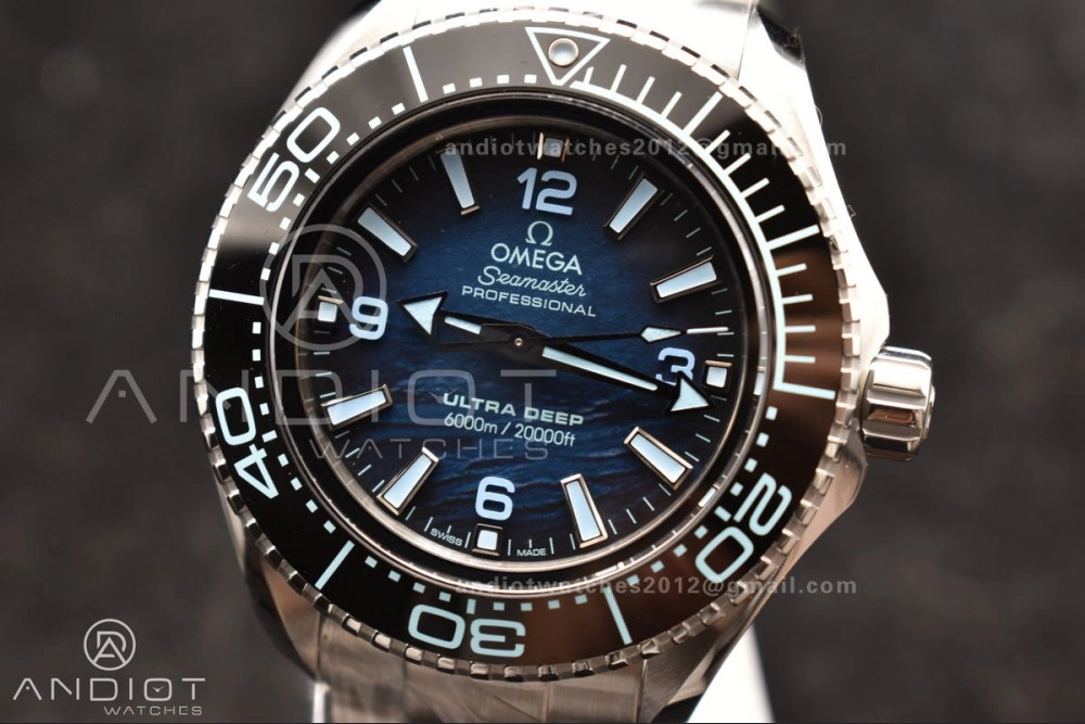 Seamaster 6000M Ultra Deep SS VSF 1:1 Best Edition Summer Blue Dial on SS Bracelet A8912 Super Clone