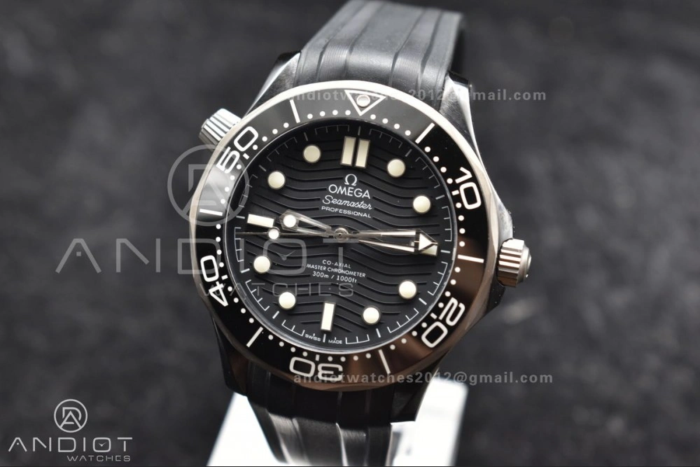 Seamaster Diver 300M PVD VSF Best Edition Black Dial on Black Rubber Strap A8806