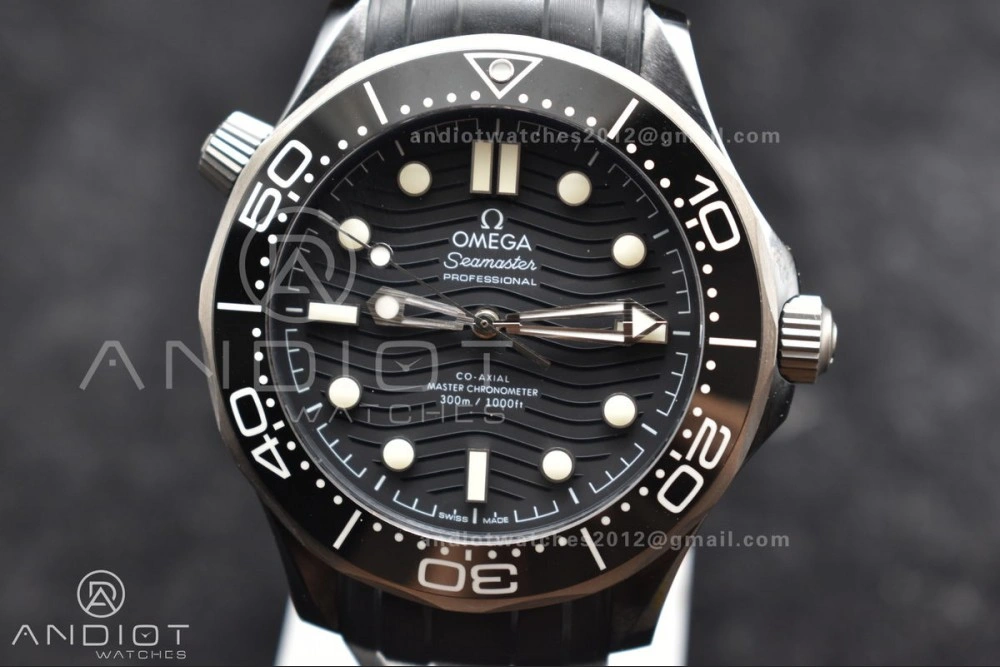 Seamaster Diver 300M PVD VSF Best Edition Black Dial on Black Rubber Strap A8806