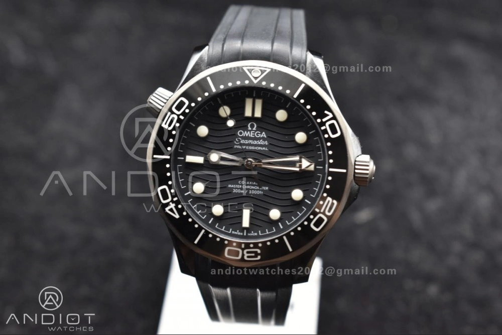Seamaster Diver 300M PVD VSF Best Edition Black Dial on Black Rubber Strap A8806
