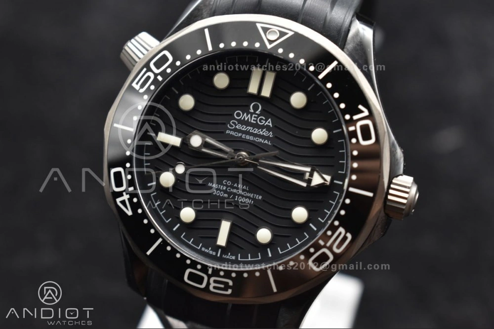 Seamaster Diver 300M PVD VSF Best Edition Black Dial on Black Rubber Strap A8806