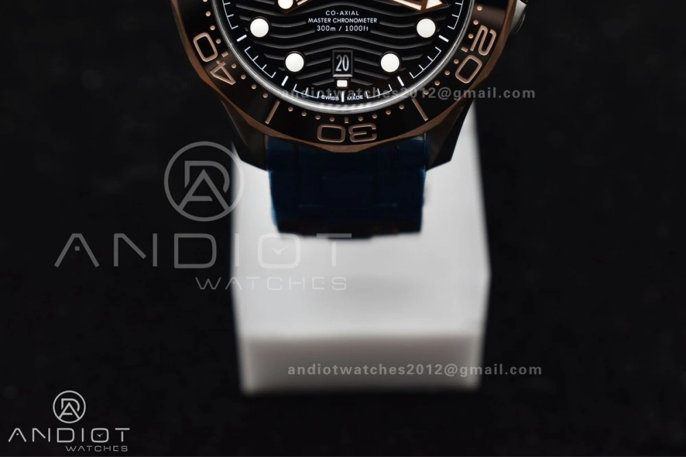 Seamaster Diver 300M SS RG VSF 1:1 Best Edition Black Ceramic Black Dial on SS Bracelet A8800