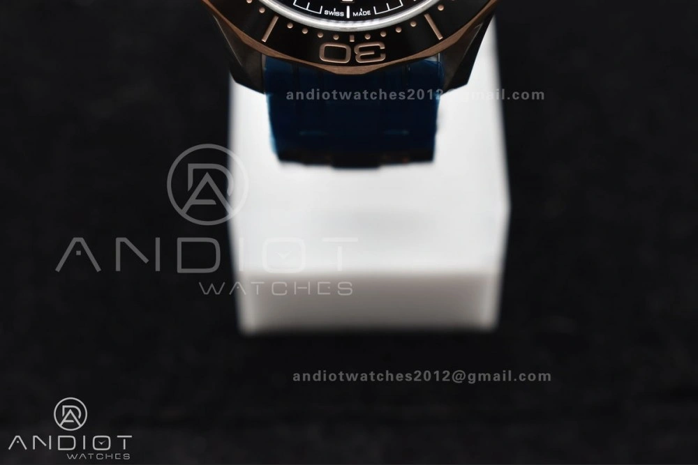 Seamaster Diver 300M SS RG VSF 1:1 Best Edition Black Ceramic Black Dial on SS Bracelet A8800