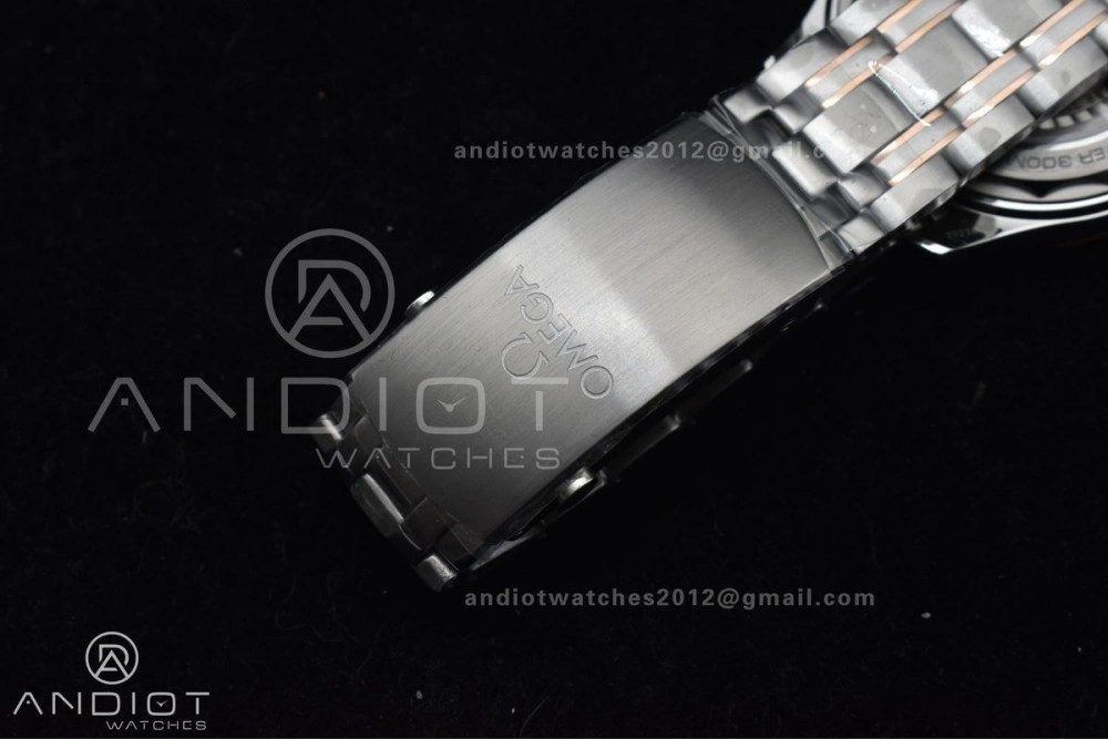 Seamaster Diver 300M SS RG VSF 1:1 Best Edition Black Ceramic Black Dial on SS Bracelet A8800