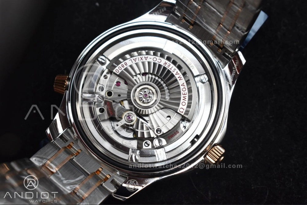 Seamaster Diver 300M SS RG VSF 1:1 Best Edition Black Ceramic Black Dial on SS Bracelet A8800