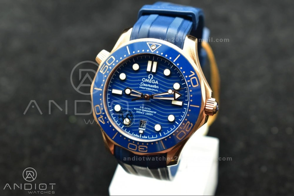 Seamaster Diver 300M SS RG VSF 1:1 Best Edition Blue Ceramic Blue Dial On SS Bracelet A8800