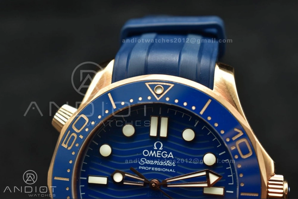 Seamaster Diver 300M SS RG VSF 1:1 Best Edition Blue Ceramic Blue Dial On SS Bracelet A8800