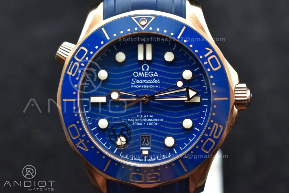 Seamaster Diver 300M SS RG VSF 1:1 Best Edition Blue Ceramic Blue Dial On SS Bracelet A8800