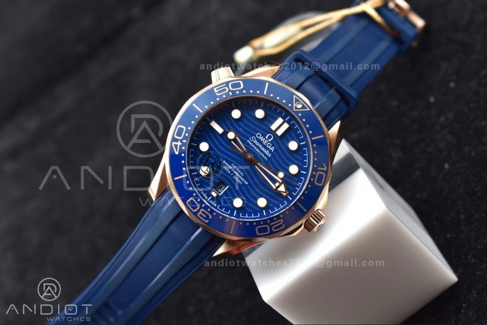 Seamaster Diver 300M SS RG VSF 1:1 Best Edition Blue Ceramic Blue Dial On SS Bracelet A8800