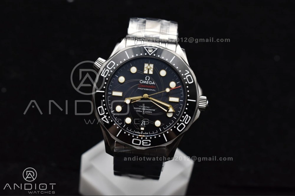 Seamaster Diver 300M VSF 1:1 Best Edition James Bond 007 Black Ceramic Black Dial On SS Bracelet A8800