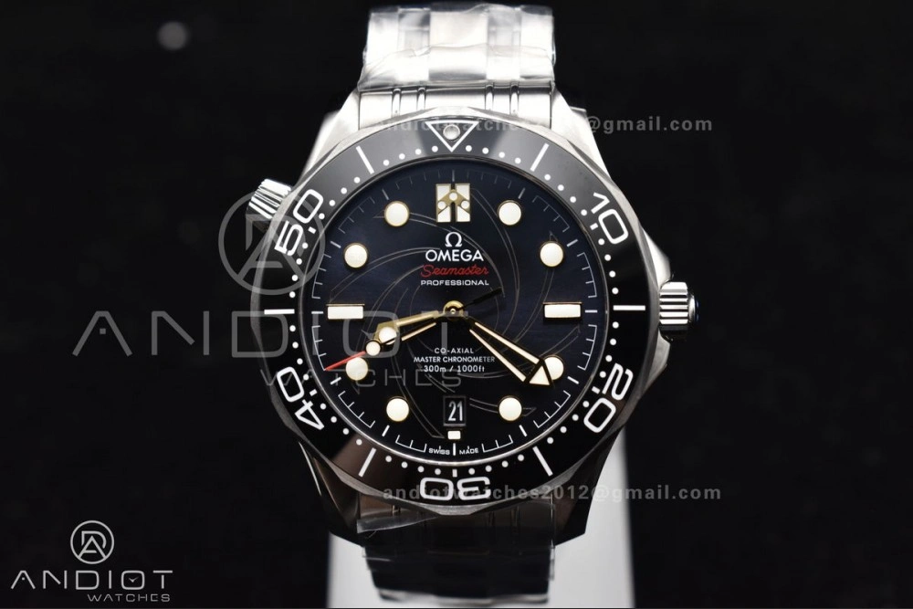 Seamaster Diver 300M VSF 1:1 Best Edition James Bond 007 Black Ceramic Black Dial On SS Bracelet A8800
