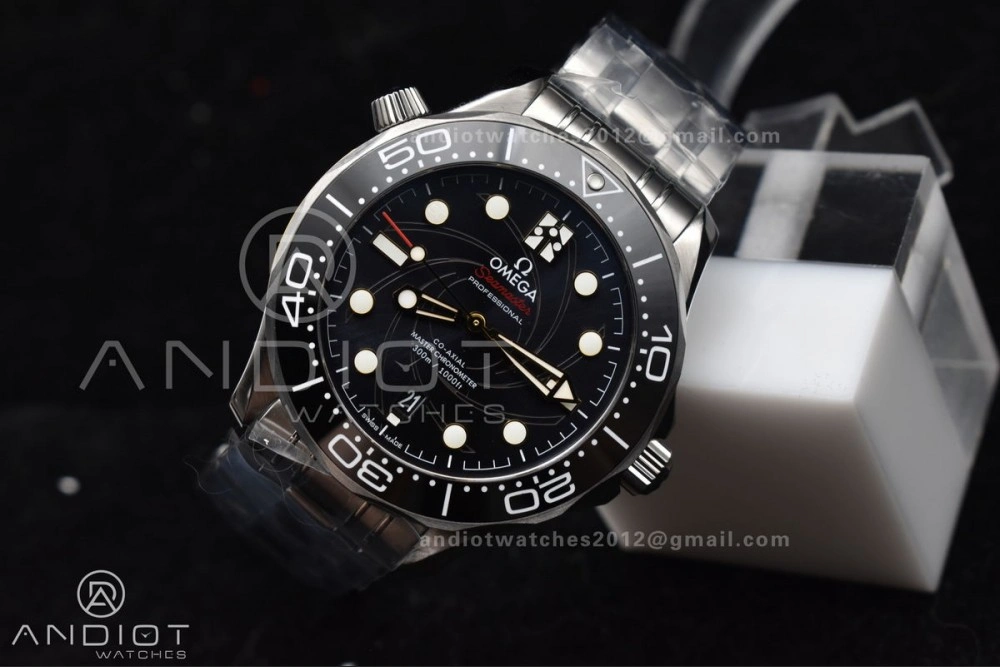 Seamaster Diver 300M VSF 1:1 Best Edition James Bond 007 Black Ceramic Black Dial On SS Bracelet A8800