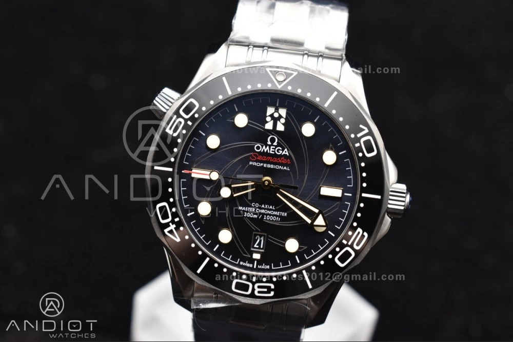 Seamaster Diver 300M VSF 1:1 Best Edition James Bond 007 Black Ceramic Black Dial On SS Bracelet A8800