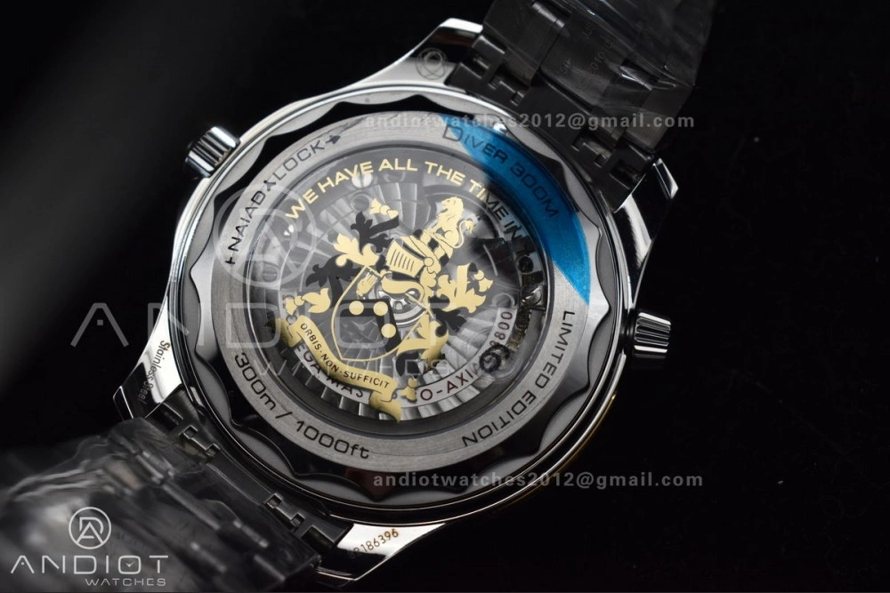 Seamaster Diver 300M VSF 1:1 Best Edition James Bond 007 Black Ceramic Black Dial On SS Bracelet A8800