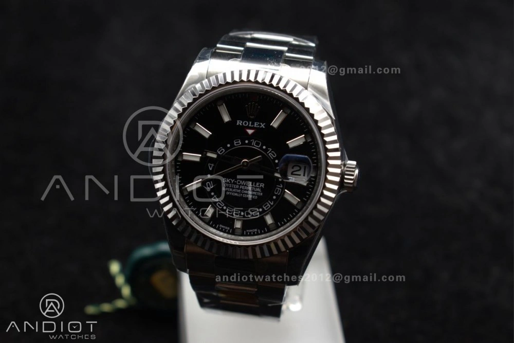Sky-Dweller 326934 904L SS ZF 1:1 Best Edition Black Dial on SS Bracelet A2824