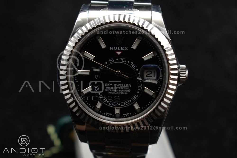 Sky-Dweller 326934 904L SS ZF 1:1 Best Edition Black Dial on SS Bracelet A2824