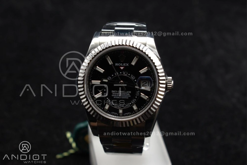 Sky-Dweller 326934 904L SS ZF 1:1 Best Edition Black Dial on SS Bracelet A2824