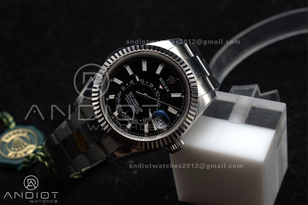 Sky-Dweller 326934 904L SS ZF 1:1 Best Edition Black Dial on SS Bracelet A2824