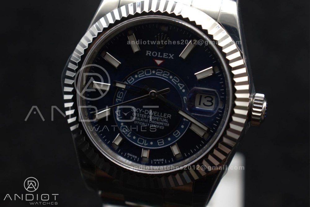 Sky-Dweller 326934 904L SS ZF 1:1 Best Edition Blue Dial on SS Bracelet A2824