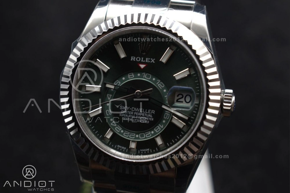 Sky-Dweller 326934 904L SS ZF 1:1 Best Edition Green Dial on SS Bracelet A2824