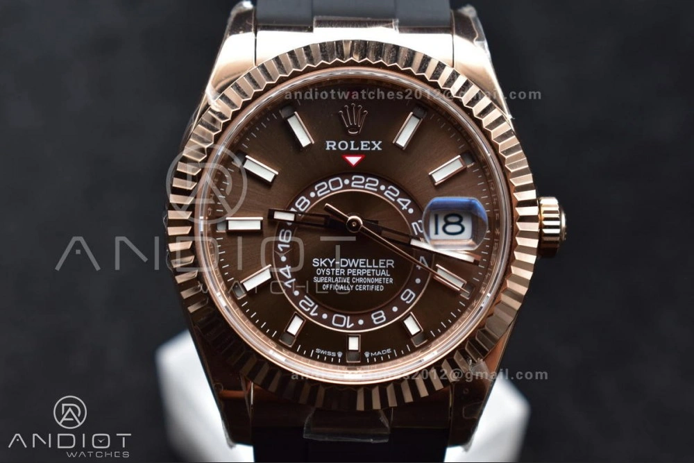 Sky-Dweller 336235 RG ZF 1:1 Best Edition Brown Dial on Oyster-flex Strap A23J (Gain Weight)
