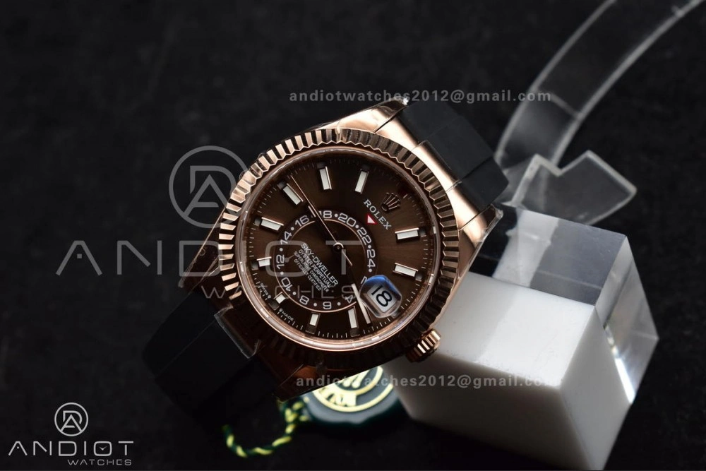 Sky-Dweller 336235 RG ZF 1:1 Best Edition Brown Dial on Oyster-flex Strap A23J (Gain Weight)
