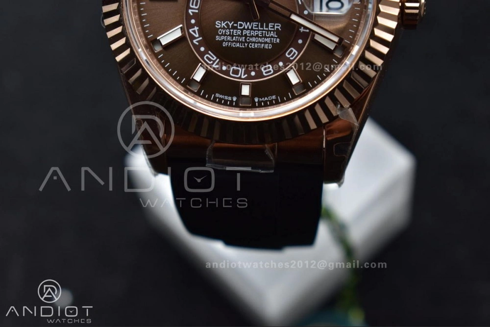 Sky-Dweller 336235 RG ZF 1:1 Best Edition Brown Dial on Oyster-flex Strap A23J (Gain Weight)