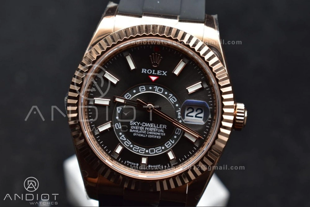 Sky-Dweller 336235 RG ZF 1:1 Best Edition Grey Dial on Oyster-flex Strap A23J (Gain Weight)