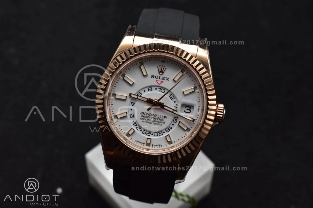 Sky-Dweller 336235 RG ZF 1:1 Best Edition White Dial on Oyster-flex Strap A23J (Gain Weight)
