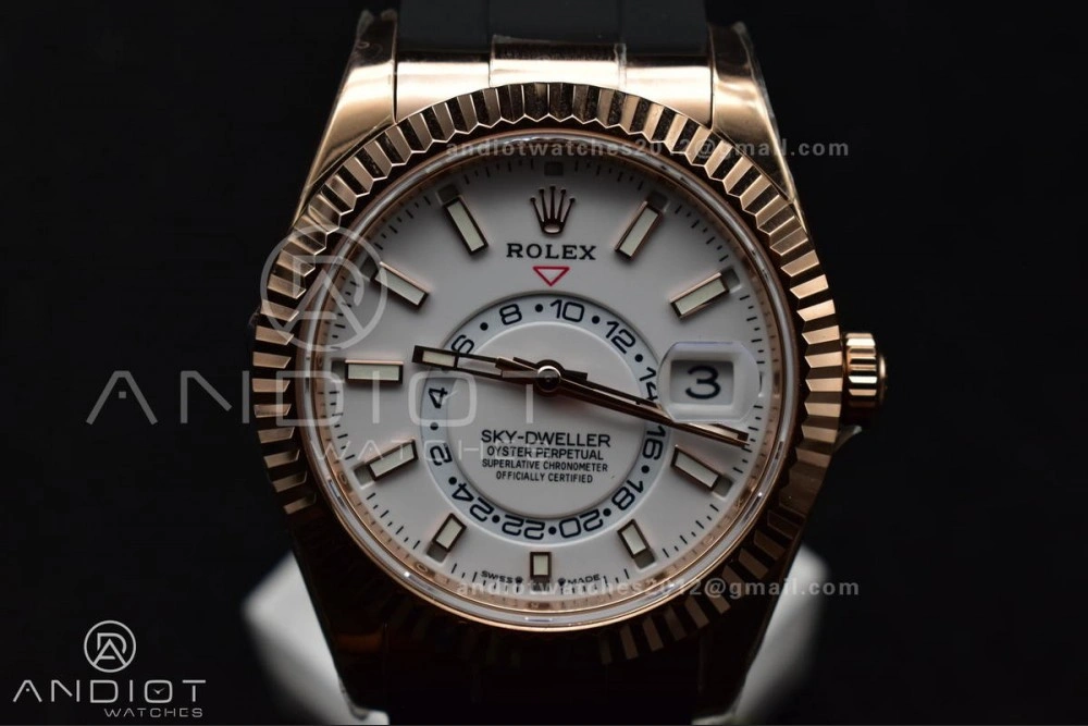 Sky-Dweller 336235 RG ZF 1:1 Best Edition White Dial on Oyster-flex Strap A23J (Gain Weight)