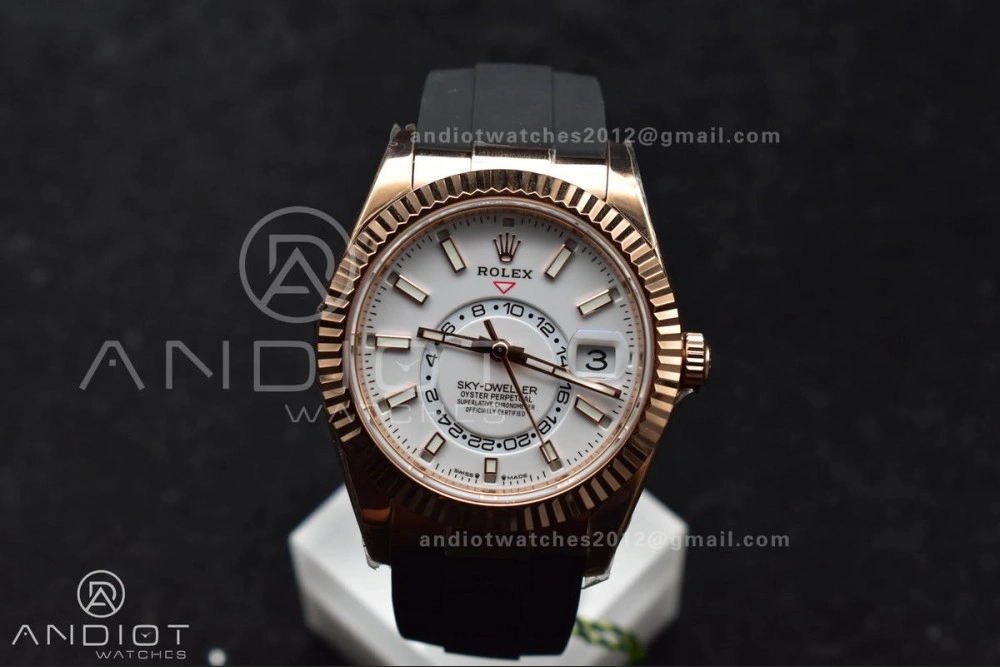 Sky-Dweller 336235 RG ZF 1:1 Best Edition White Dial on Oyster-flex Strap A23J (Gain Weight)