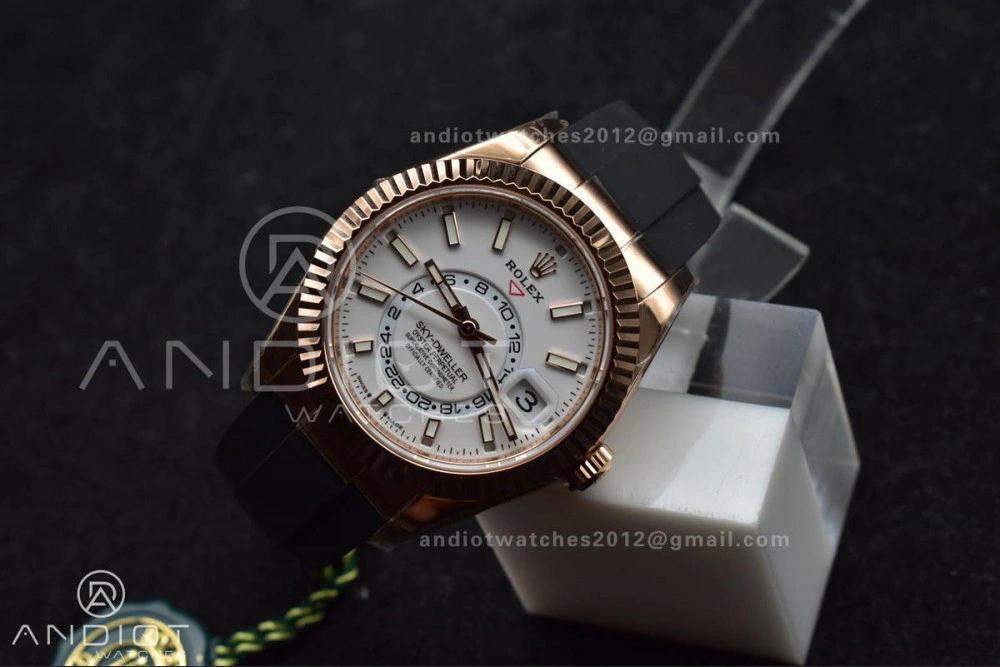 Sky-Dweller 336235 RG ZF 1:1 Best Edition White Dial on Oyster-flex Strap A23J (Gain Weight)