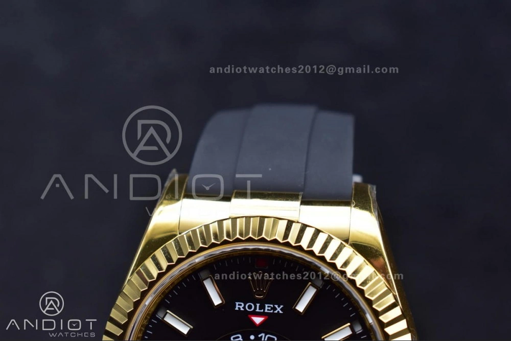 Sky-Dweller 336238 YG ZF 1:1 Best Edition Black Dial on Oysterflex Strap A23J (Gain Weight)