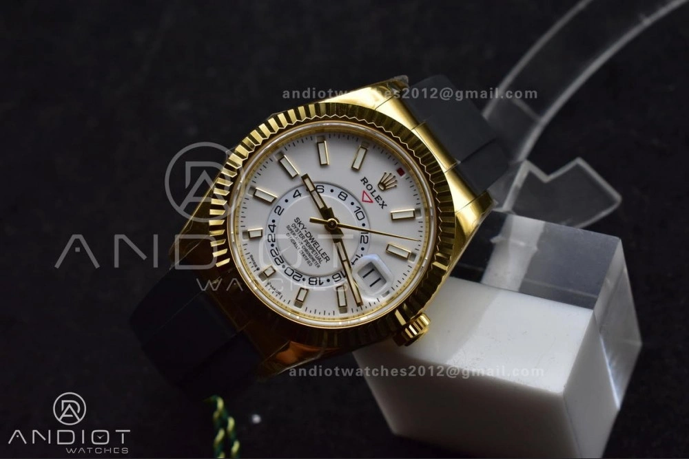 Sky-Dweller 336238 YG ZF 1:1 Best Edition White Dial on Oysterflex Strap A23J (Gain Weight)