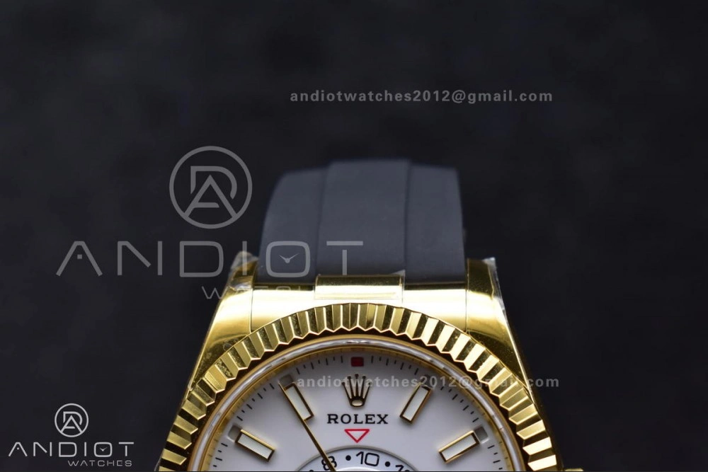 Sky-Dweller 336238 YG ZF 1:1 Best Edition White Dial on Oysterflex Strap A23J (Gain Weight)