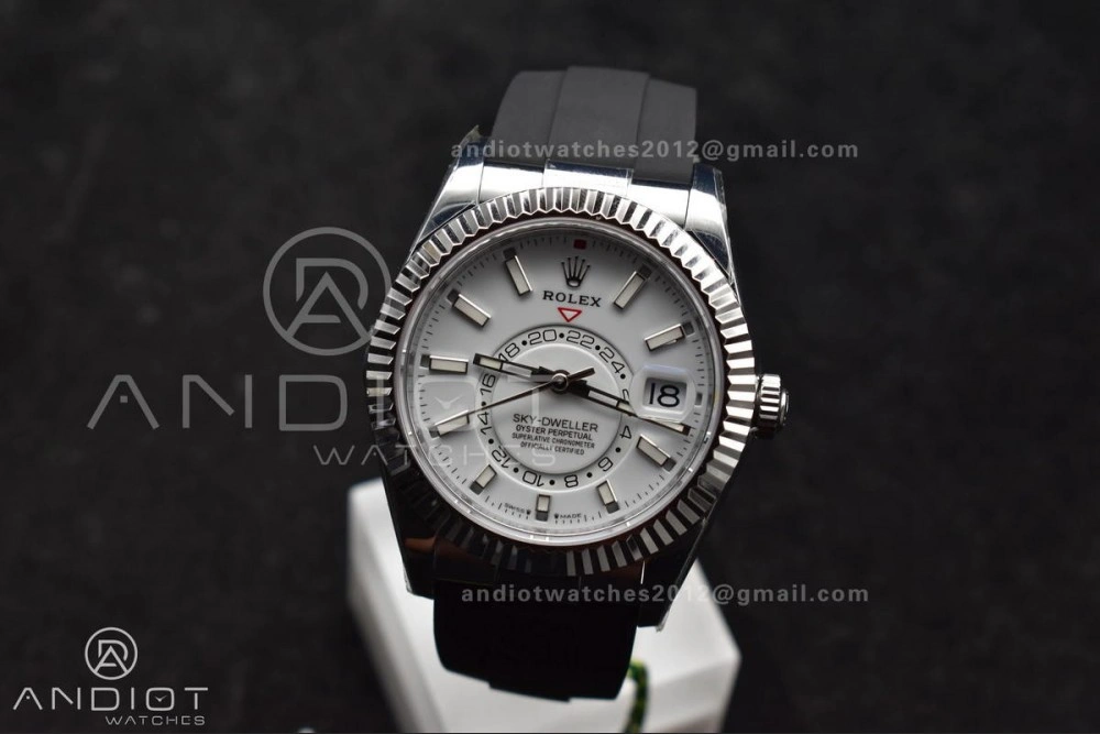 Sky-Dweller 336239 SS ZF 1:1 Best Edition White Dial on Oysterflex Strap A23J (Gain Weight)