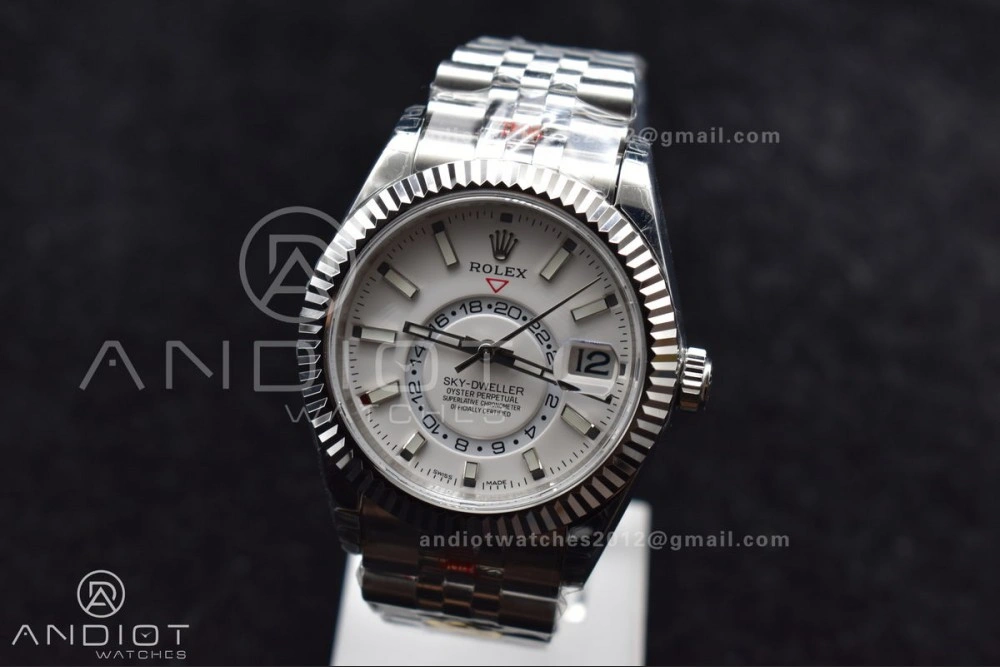 Skydweller SS Noob Best Edition White Dial On SS Jubilee Bracelet A23J