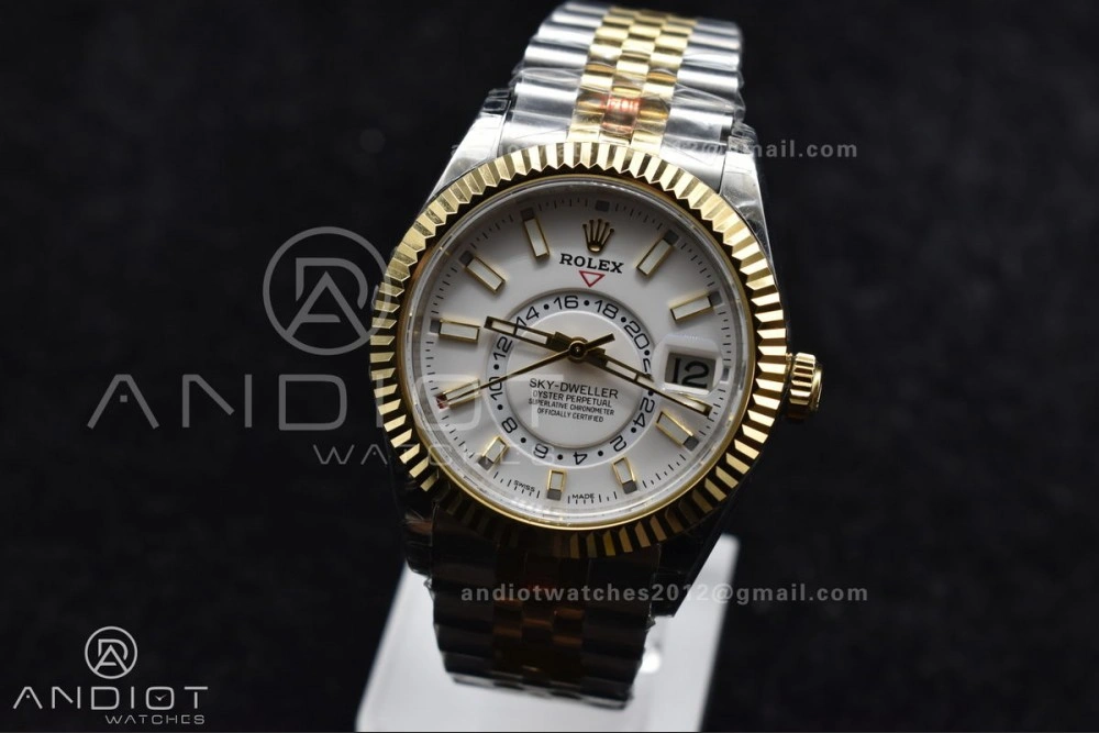 Skydweller SS YG Noob Best Edition White Dial On SS YG Bracelet A23J