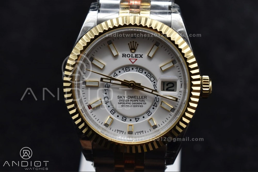 Skydweller SS YG Noob Best Edition White Dial On SS YG Bracelet A23J