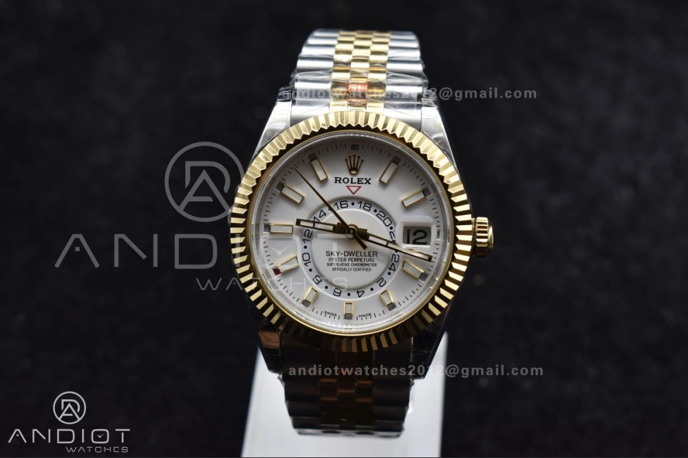 Skydweller SS YG Noob Best Edition White Dial On SS YG Bracelet A23J