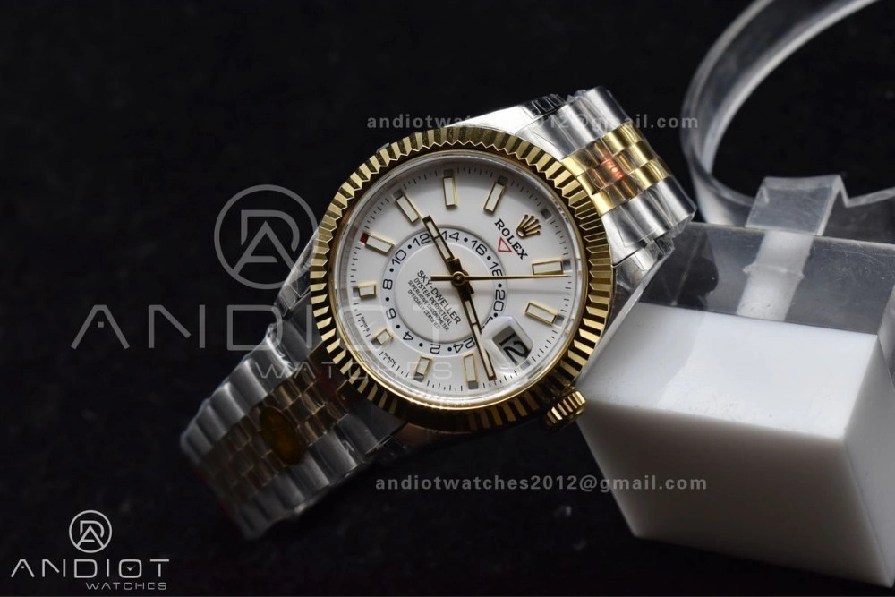 Skydweller SS YG Noob Best Edition White Dial On SS YG Bracelet A23J