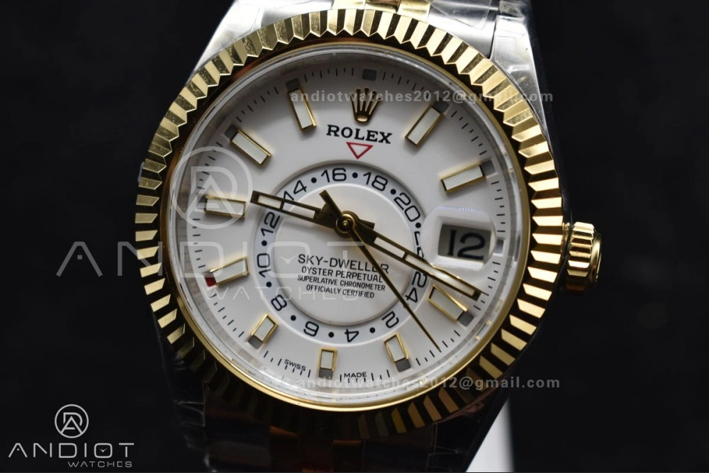 Skydweller SS YG Noob Best Edition White Dial On SS YG Bracelet A23J