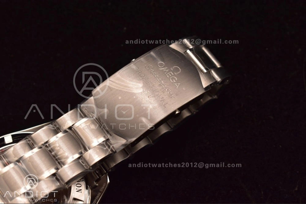 Speedmaster MoonWatch OMF SS Sapphire Crystal Black Dial on SS Bracelet Manual Winding Chrono Movement with Transparent Back