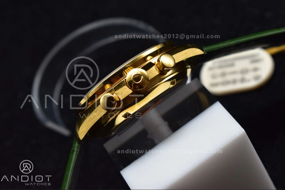 Speedmaster Moonwatch in Moonshine Gold YG RMF Best Edition Green Dial on Green Leather Strap Manual Chrono