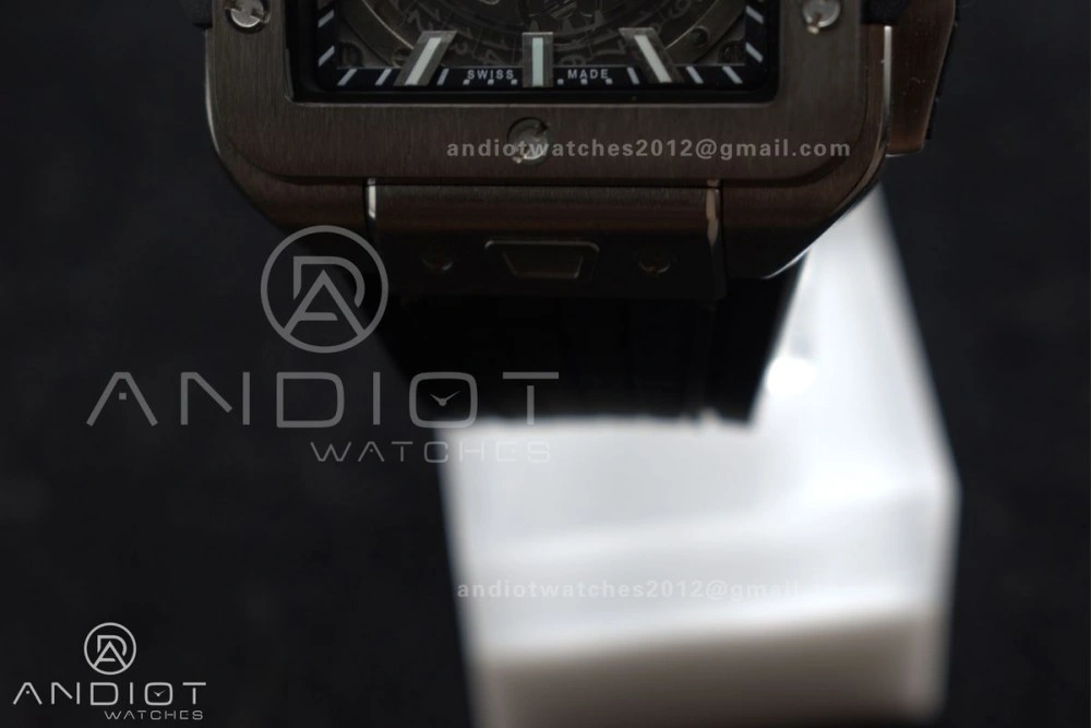 Square Bang Unico 42mm Titanium BBF 1:1 Best Edition Skeleton Dial on Black Rubber Strap A1280