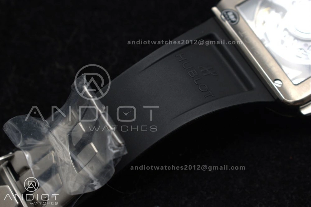 Square Bang Unico 42mm Titanium BBF 1:1 Best Edition Skeleton Dial on Black Rubber Strap A1280