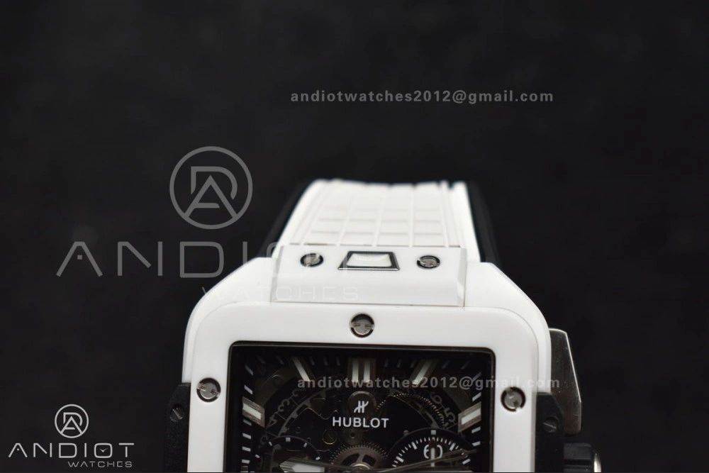 Square Bang Unico White Ceramic BBF 1:1 Best Edition on Rubber Strap A1280