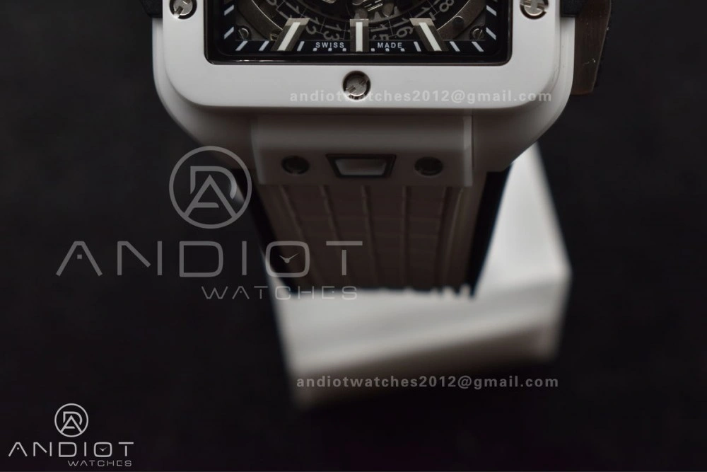 Square Bang Unico White Ceramic BBF 1:1 Best Edition on Rubber Strap A1280