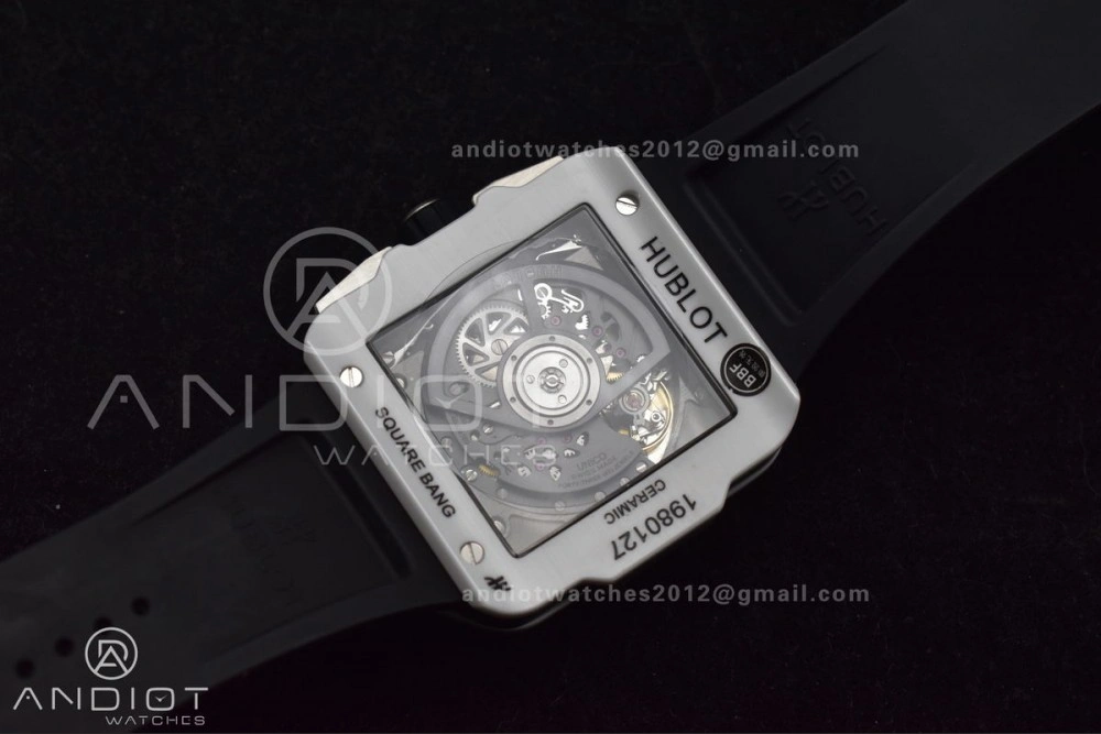 Square Bang Unico White Ceramic BBF 1:1 Best Edition on Rubber Strap A1280