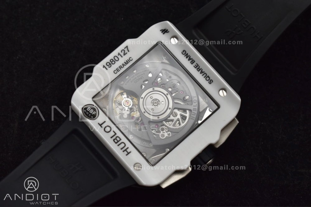 Square Bang Unico White Ceramic BBF 1:1 Best Edition on Rubber Strap A1280
